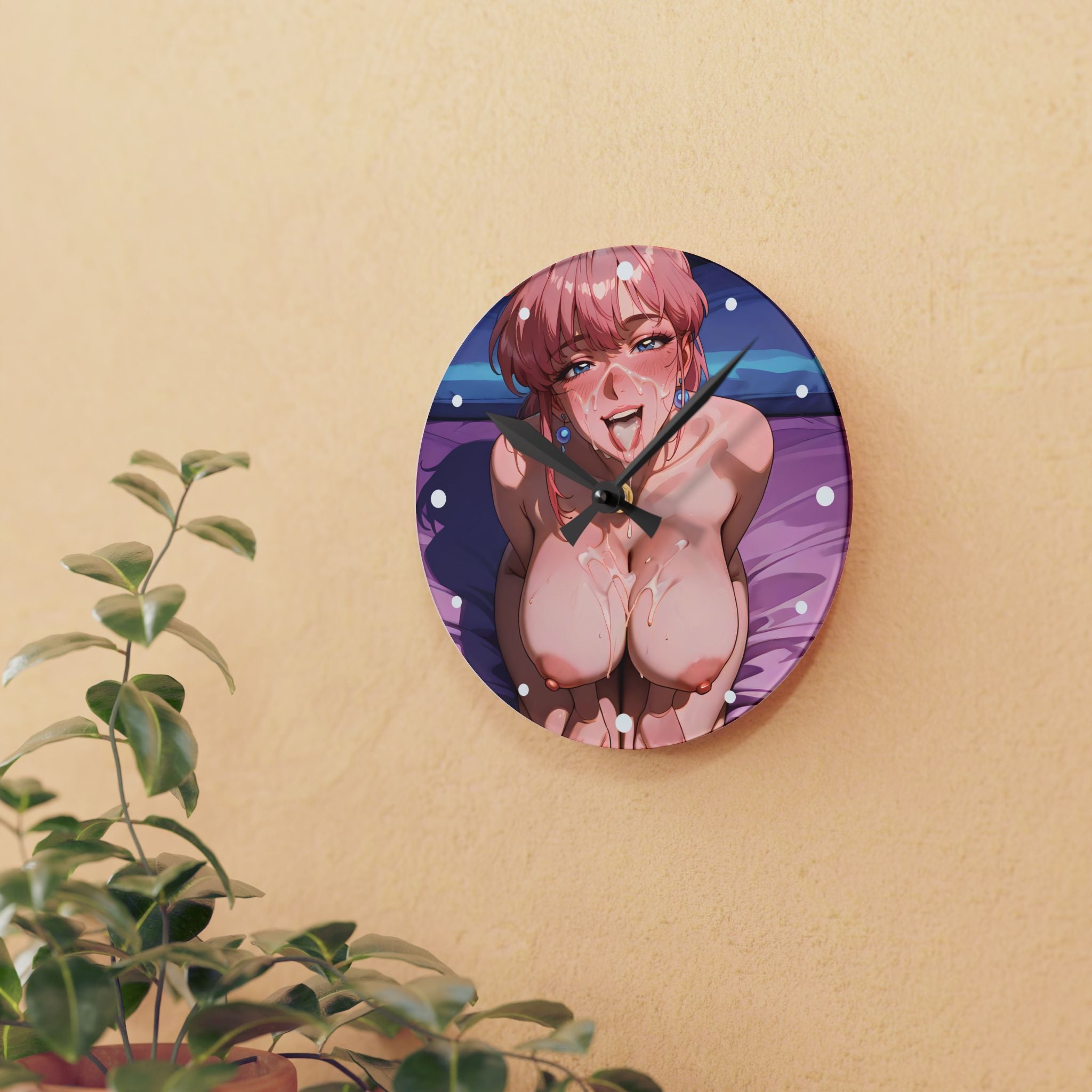 The Vaporwave Facial Acrylic Wall Clock